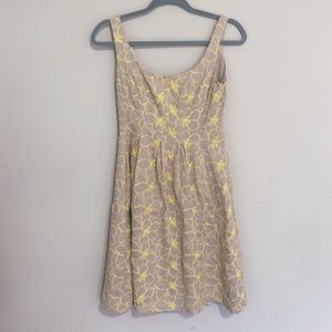Nine West cream and yellow embroidered dress